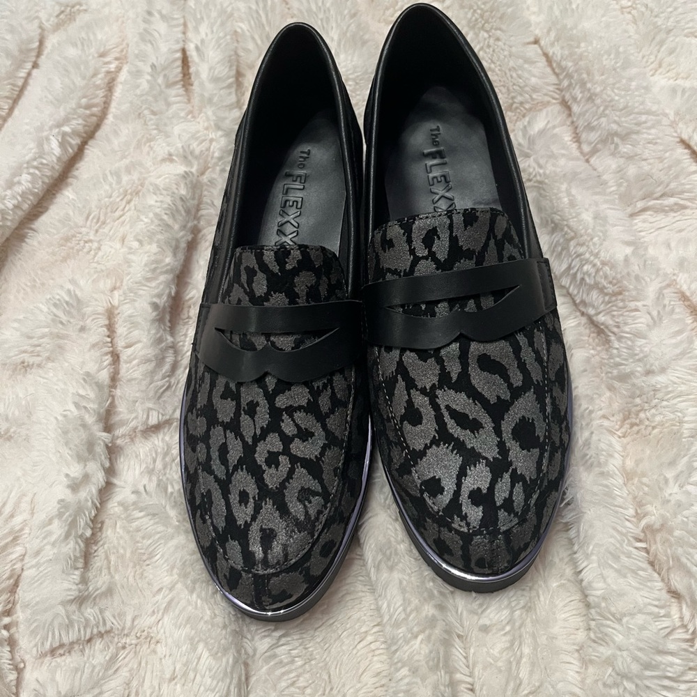 The Flexx Black and Metallic Slip On Loafer